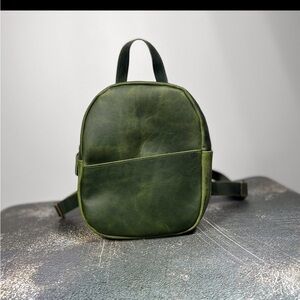 *genuine leather* Green Mini Backpack purse